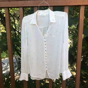 Celestial White Button Down Blouse